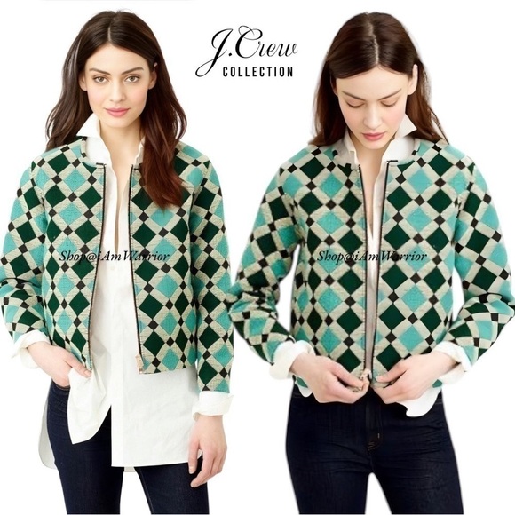 J. Crew Jackets & Blazers - J.Crew Collection NWT jacquard jacket in moroccan diamond tile *shop@iamwarrior